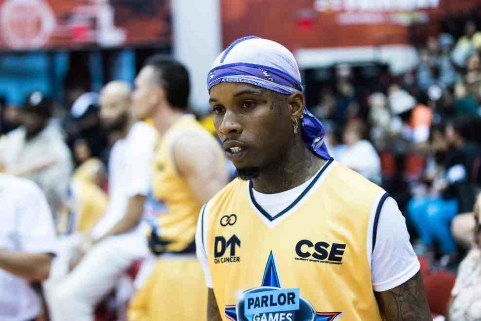 Tory Lanez attends the 2022 Parlor Games Celebrity Basketball Classic at the Cox Pavilion on April 30, 2022 in Las Vegas, Nevada.