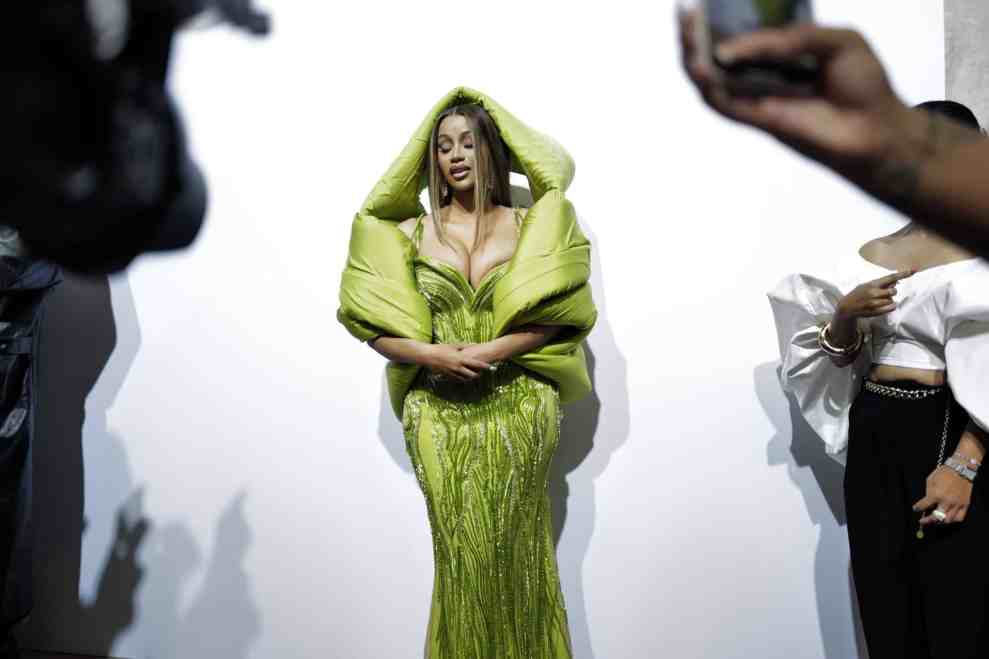 Cardi B attends the Gaurav Gupta Haute Couture Fall/Winter 2023/2024 show as part of Paris Fashion Week on July 06, 2023 in Paris, France.