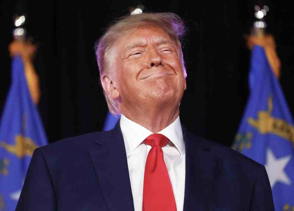 Former U.S. President and Republican presidential candidate Donald Trump smiles before he delivers remarks at a Nevada Republican volunteer recruiting event at Fervent: A Calvary Chapel on July 8, 2023 in Las Vegas, Nevada. Trump is the current frontrunner for the 2024 Republican presidential nomination amid a growing field of candidates.