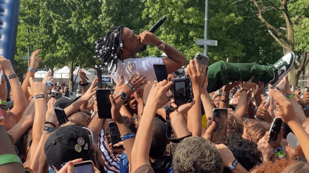 Armani White stage crowd surfing at Made In America 2022, Philadelphia.