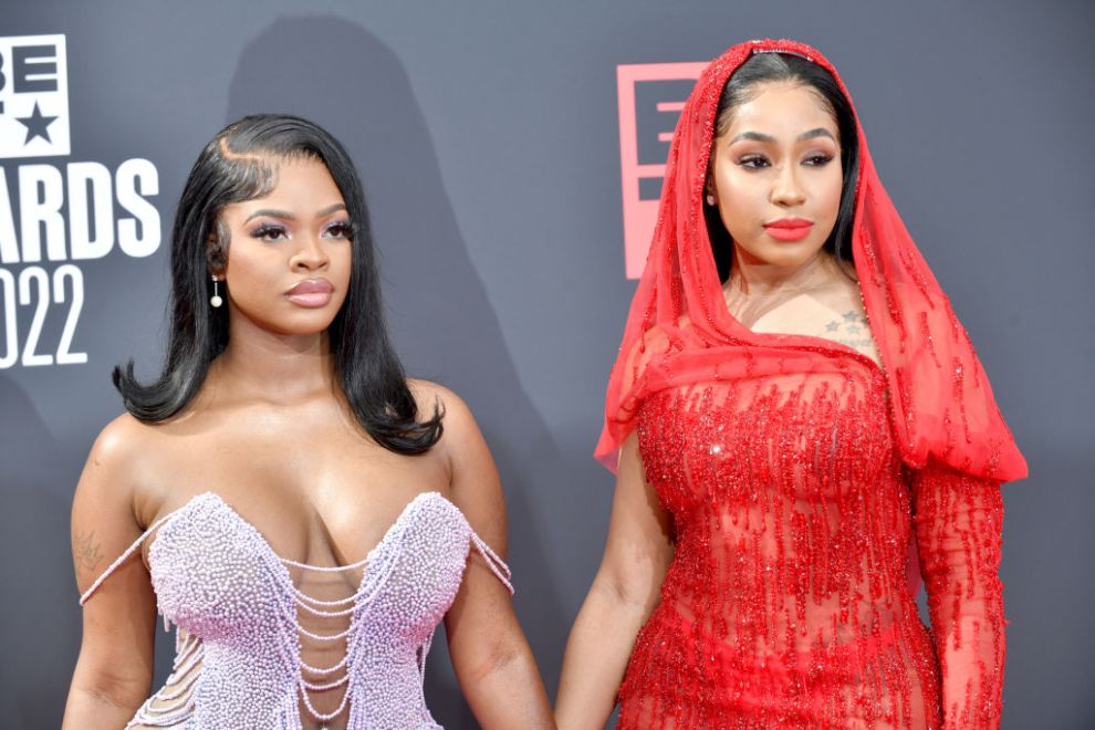 LOS ANGELES, CALIFORNIA - JUNE 26: (L-R) JT and Yung Miami of City Girls attend the 2022 BET Awards at Microsoft Theater on June 26, 2022 in Los Angeles, California. (Photo by Rodin Eckenroth/Getty Images)