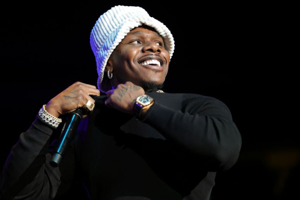 DaBaby performs during iHeart Powerhouse 105.1 at Prudential Center on October 28, 2023 in Newark, New Jersey.