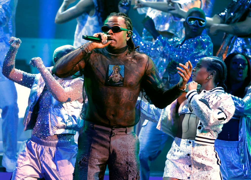 Gunna performs onstage during A GRAMMY Salute to 50 Years of Hip-Hop at YouTube Theater on November 08, 2023 in Inglewood, California.