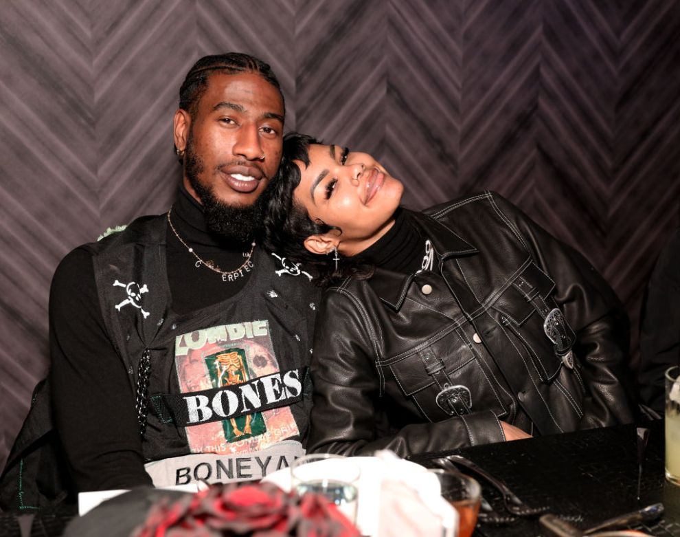 Iman Shumpert and Teyana Taylor attend The Compound and Luxury Watchmaker Roger Dubuis Hosts NBA All-Star Dinner at STK Chicago on February 14, 2020 in Chicago, Illinois.