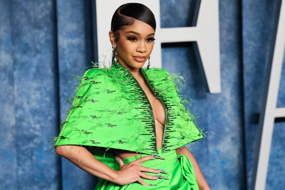 Saweetie attends the 2023 Vanity Fair Oscar Party Hosted By Radhika Jones at Wallis Annenberg Center for the Performing Arts on March 12, 2023 in Beverly Hills, California.