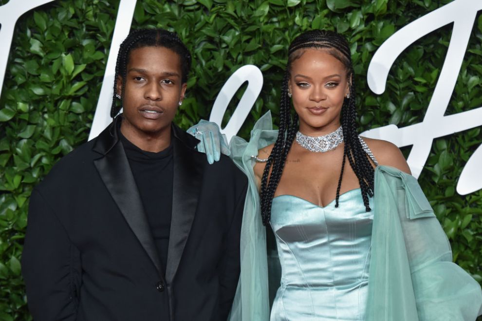 ASAP Rocky and Singer Rihanna arrives at The Fashion Awards 2019 held at Royal Albert Hall on December 02, 2019 in London, England.