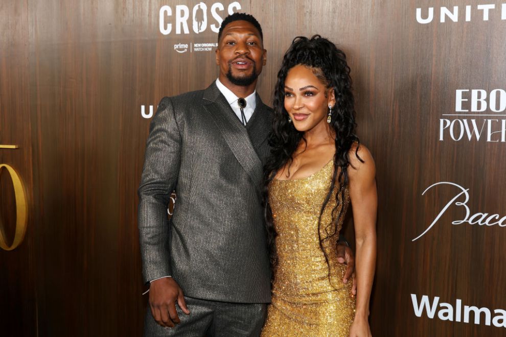 Jonathan Majors and Meagan Good attend the 2024 Ebony Power 100 List at Nya Studios on November 17, 2024 in Los Angeles, California.
