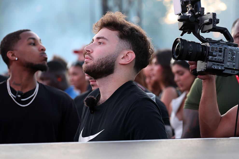 LONDON, ENGLAND - JULY 12: (EDITORIAL USE ONLY) Streamer Adin Ross watches Drake perform during day two of Wireless Festival 2025 at Finsbury Park on July 12, 2025 in London, England. Drake is headlining an unprecedented all three nights of Wireless Festival.