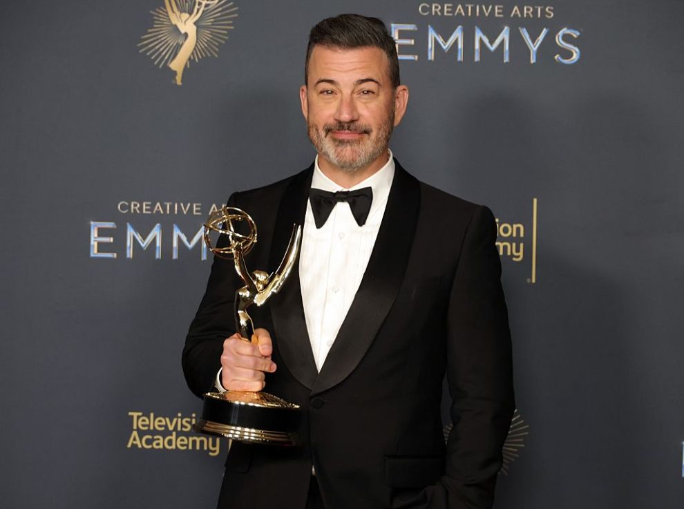 Jimmy Kimmel, winner of the Outstanding Host for a Game Show Award for "Who Wants to Be a Millionaire", attends the 2025 Creative Arts Emmy Awards at Peacock Theater on September 07, 2025 in Los Angeles, California.