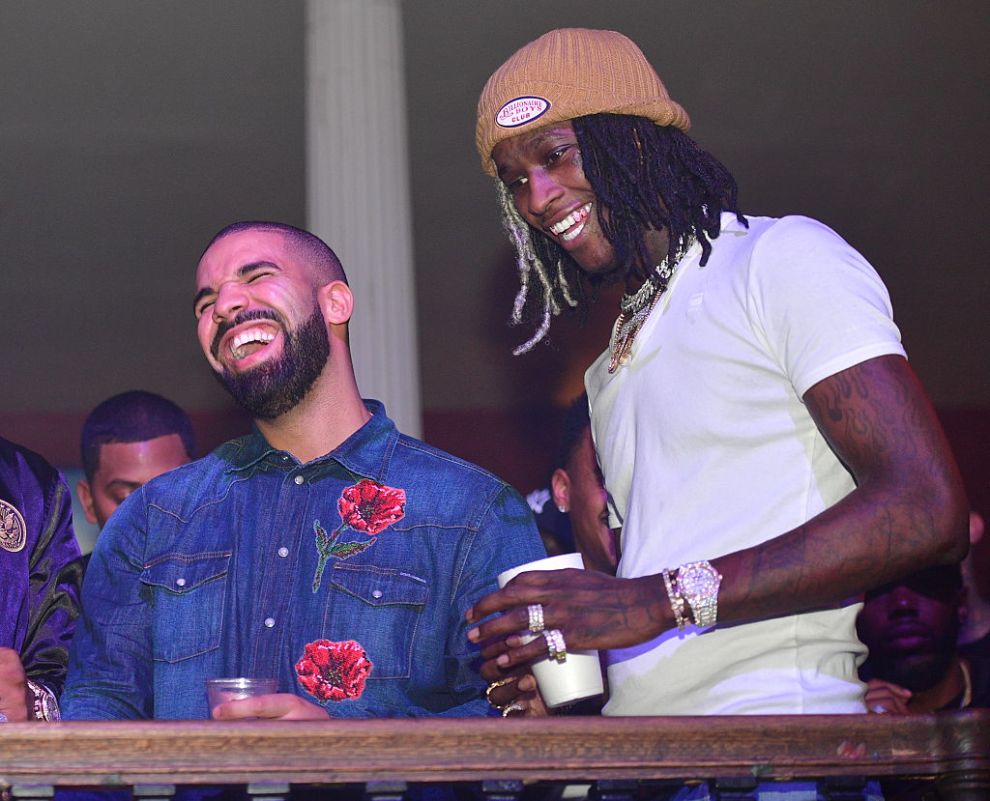 Drake and Young Thug attend the Summer Sixteen Concert After Party at The Mansion Elan on August 27, 2016 in Atlanta, Georgia.