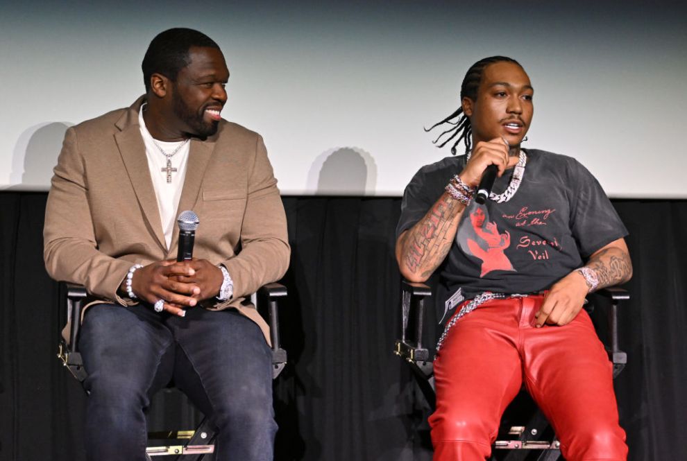 Curtis “50 Cent” Jackson, and Demetrius Flenory Jr. speak onstage at the BMF/STARZ – For Your Consideration 2024, on May 02, 2024 in Atlanta, Georgia.