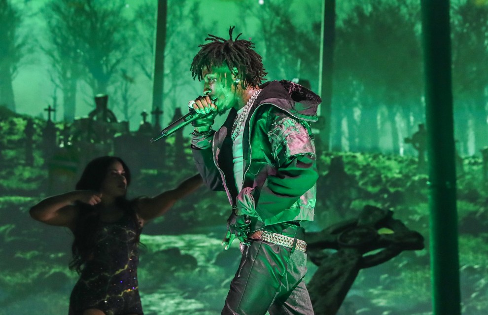DALLAS, TEXAS - SEPTEMBER 1: NBA Youngboy performs as he kicks off opening night of his MASA Tour at American Airlines Center on September 1, 2025 in Dallas, Texas.
