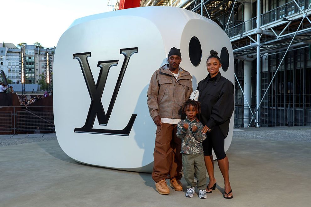 PARIS, FRANCE - JUNE 24: (EDITORIAL USE ONLY - For Non-Editorial use please seek approval from Fashion House) Pusha T, Virginia Williams and their son Nigel Brixx Thorton attend the Louis Vuitton Menswear Spring/Summer 2026 show as part of Paris Fashion Week on June 24, 2025 in Paris, France.