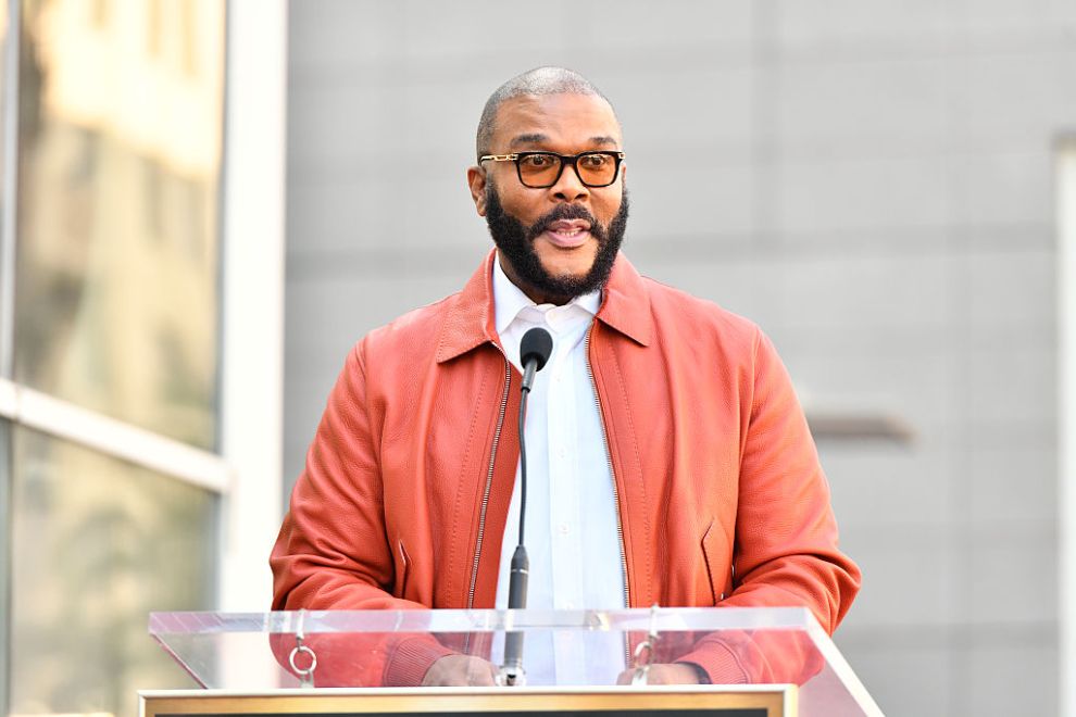 Tyler Perry attends the Hollywood Walk of Fame Star Ceremony Honoring Sherri Shepherd on November 03, 2025 in Hollywood, California.