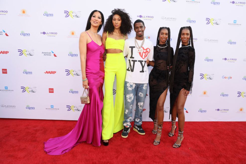 Kimora Lee Simmons, Aoki Lee Simmons, Christian Combs, Jessie James Combs, and D'Lila Star Combs attend the HollyRod 2023 DesignCare Gala at The Beehive on July 15, 2023 in Los Angeles, California.