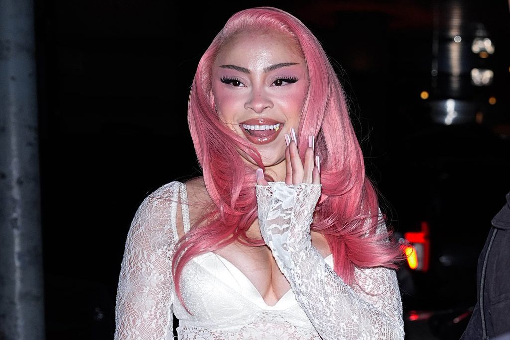 ice spice red carpet dress Ice Spice wears a see-through white lace and tulle dress to the premiere of The SpongeBob Movie: Search for SquarePants. More photos on Just Jared. # IceSpice #SpongeBob Photos: Getty Images