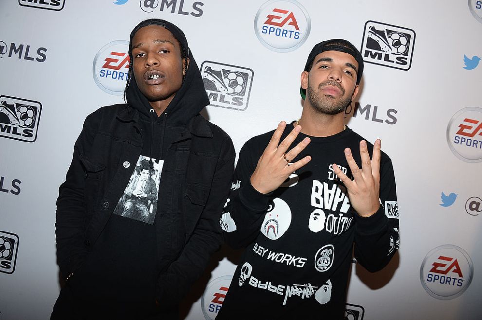 A$AP Rocky and Drake attend the FIFA 14 Launch at The Union Square Ballroom on September 23, 2013 in New York City.