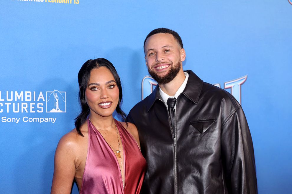 Ayesha Curry (L) and Stephen Curry attend the Los Angeles Premiere of Columbia Pictures' and Sony Pictures Animation's "GOAT" at AMC Century City 15 on February 06, 2026 in Los Angeles, California.