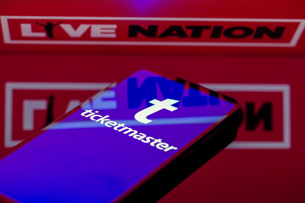 The Ticketmaster logo is displayed on a smartphone screen in this photo illustration. Ticketmaster's parent company, Live Nation Entertainment, currently faces a major antitrust trial in the United States, where regulators accuse the live-events giant of monopolizing the concert ticketing and promotion market, allegations the company denies, in Brussels, Belgium, on March 5, 2026.