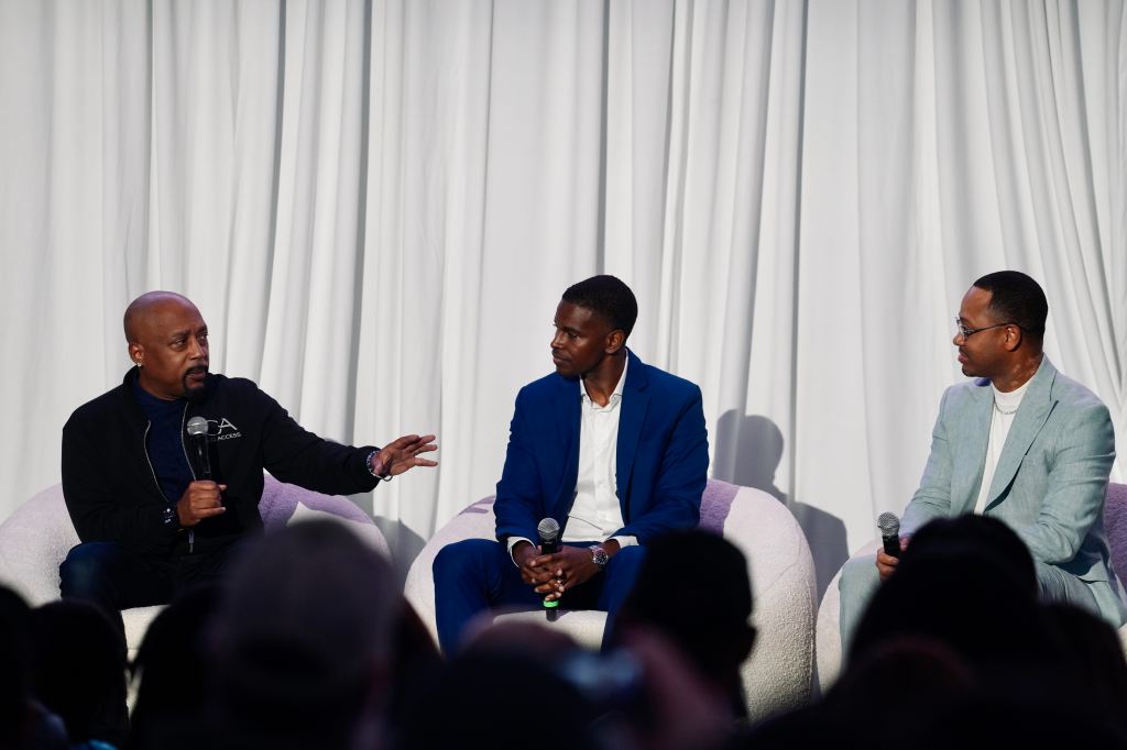 Daymond John, Mayor Phillip Jones and Terrence J